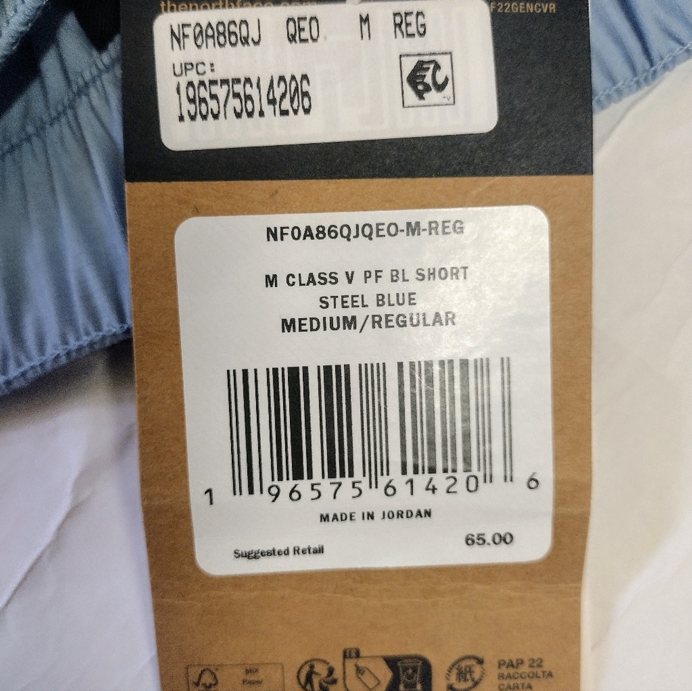 The North Face Men's M. Class V™ Pathfinder Belted Shorts in Steel Blue NWT - Picture 9 of 9